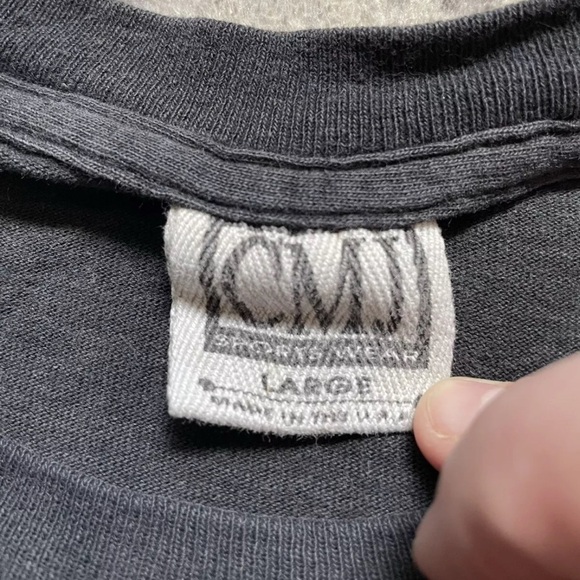 Vintage 90s Native American Graphic T-Shirt LARGE CMJ Black - Picture 9 of 9